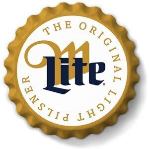 Miller Lite Beer Metal Bottle Cap Sign Garage Shop Bar Man Cave Outdoor LARGE NW